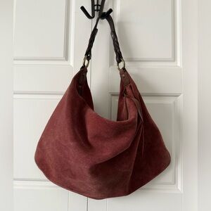 Vintage GAP Suede Shoulder Bag in Burgundy